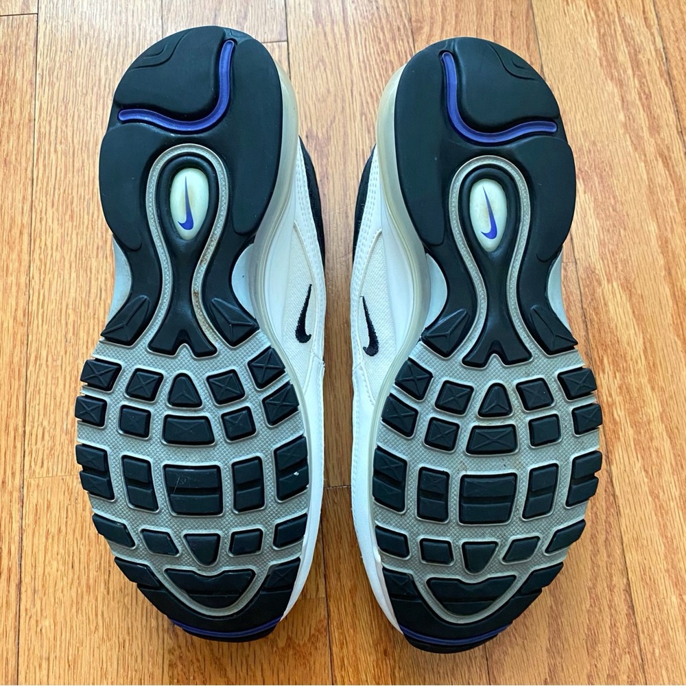 NIKE PERSIAN VIOLET BLUE WHITE BLACK AIR MAX 97 LACE UP CLEAR TUBE SNEAKERS - Picture 7 of 11